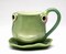 Ceramic Frog Cup and Saucer, Gift for Her, Gift for Mom, Gift for Friend or Coworker, Tea Party Décor, Café Decor, Cottagecore